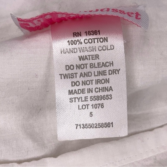 SIZE 5 JOE BENBASSET WHITE FLORAL EMBROIDERED SKIRT TIE ACCENT COTTON LINED BOHO - Picture 10 of 10